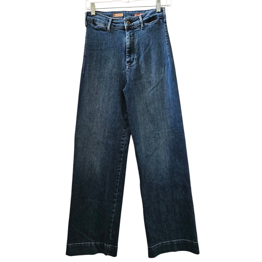 Pilcro Anthropologie Jeans sz 26x31 The Skipper Wide Leg High Rise Stretch Dark